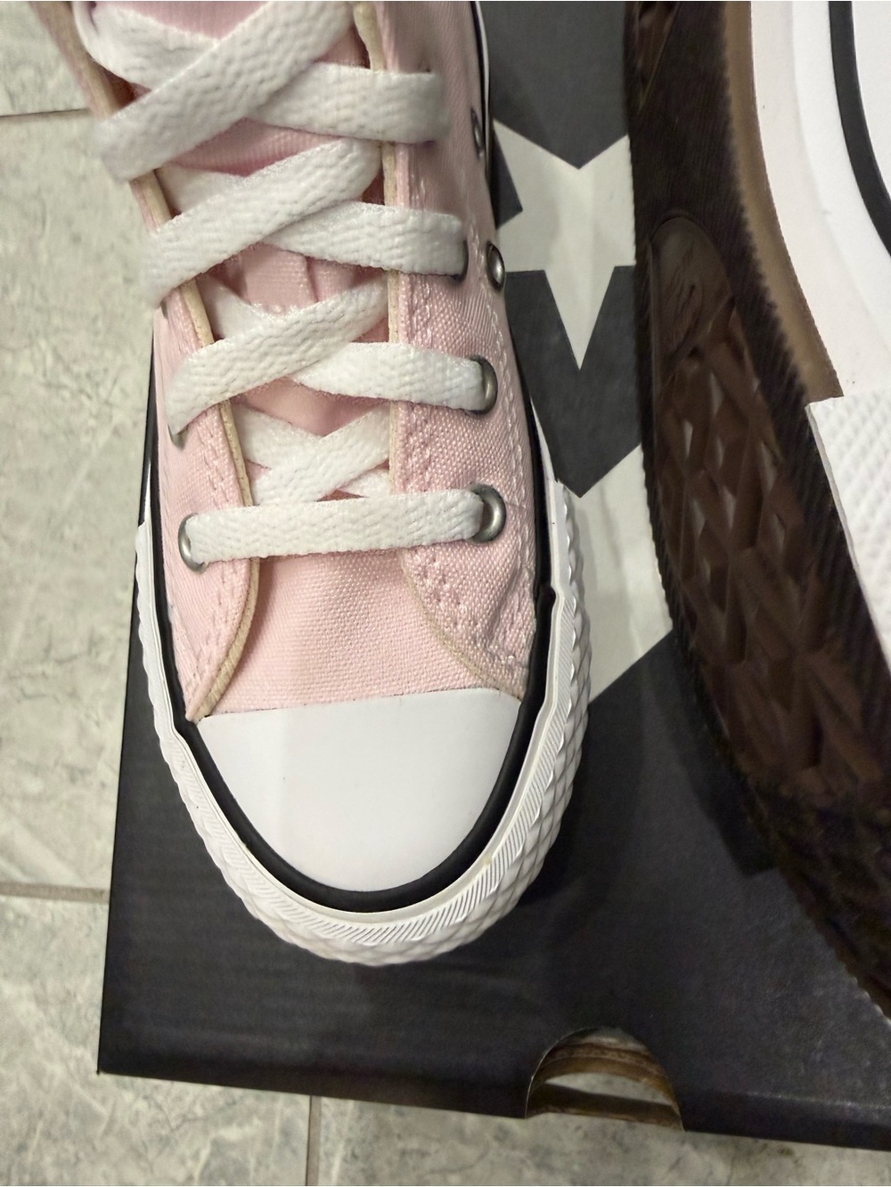 New girls Converse Sz 12 Pink High-Top Canvas Shoes Ctas Eva lift hi - Picture 3 of 8